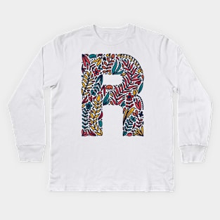 Tropical Letter R Kids Long Sleeve T-Shirt